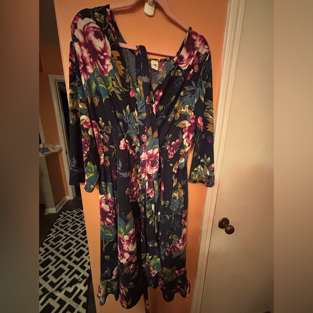 Sew In Love Floral Navy Dress